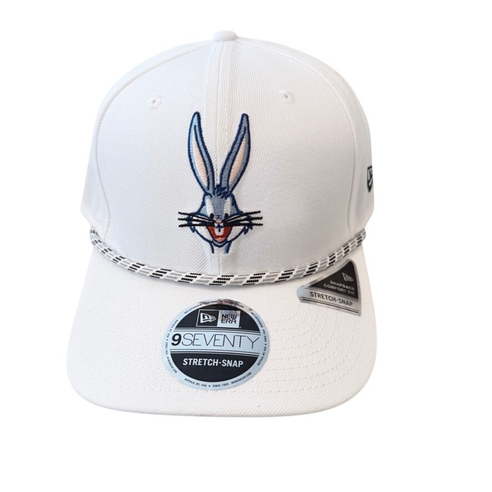 Bugs Bunny Looney Tunes New‎ Era Rope 9SEVENTY Stretch-Snap Adjustable Hat White